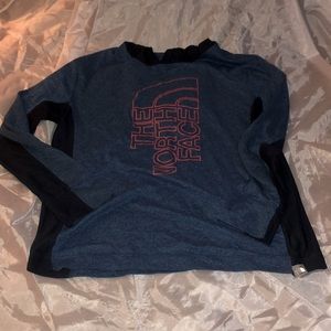 North Face blue hoodie shirt